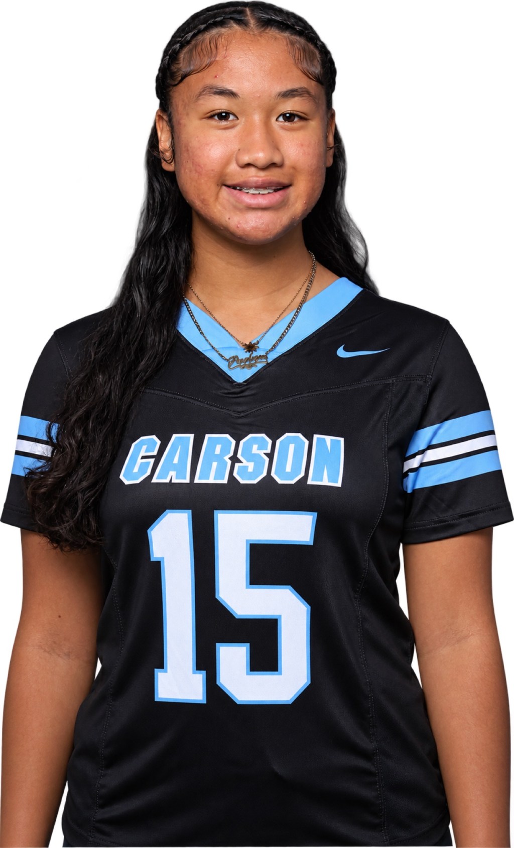 Pualani Olotoa-Le'au in her Carson jersey